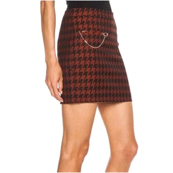 Stella McCartney Connor Mini Skirt Dogstooth Bright Dark Orange Sz IT 40 SM (g - Picture 2 of 7